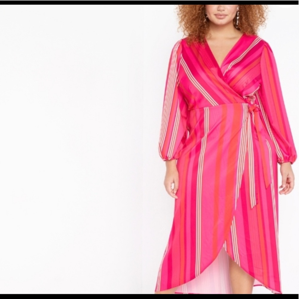 Eloquii pink maxi dress